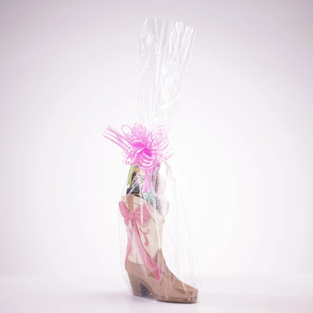 Cowboy Boot - Brown Boot With Pink Bow Small Boot