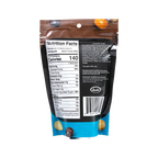 Back of Bedré Fine Chocolate Chocolate-Covered Espresso Beans bag with nutrition facts