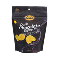 Bedré Fine Chocolate Dark Chocolate-Dipped Potato Chips pouch, front label