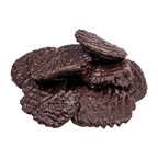 Bedré Fine Chocolate dark chocolate-dipped potato chips piled out of the bag