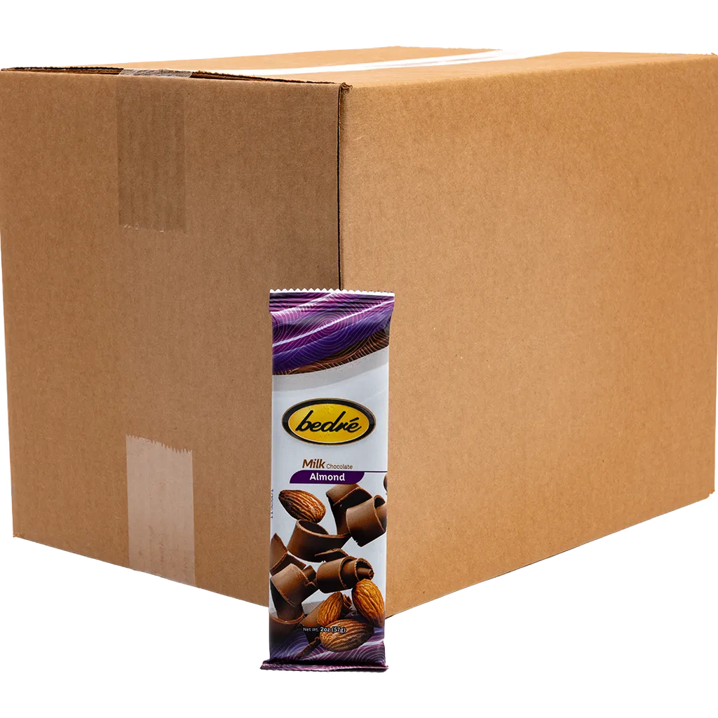 Bedré Fine Chocolate Milk Chocolate Almond Bar with 24-count bulk case