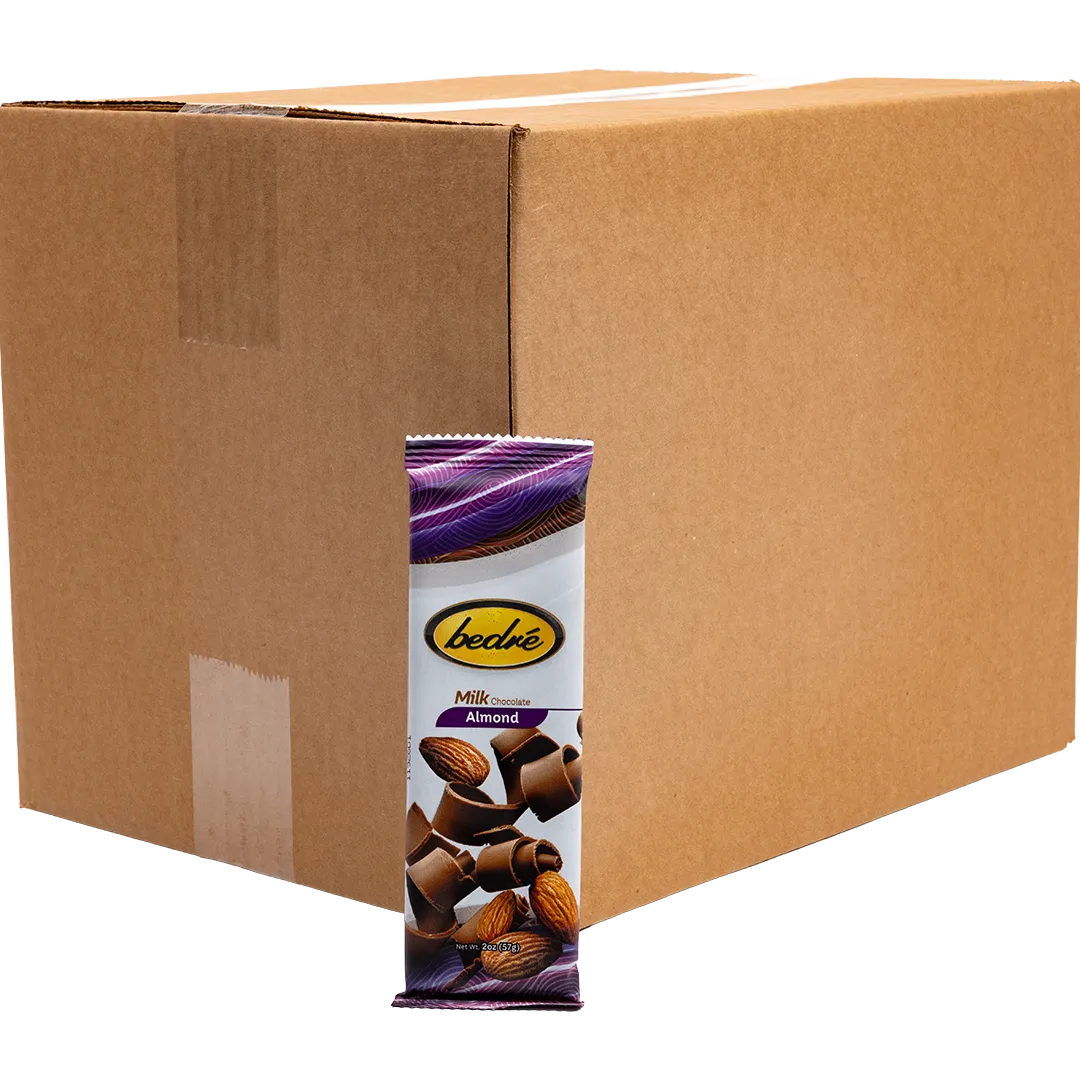 Bedré Fine Chocolate Milk Chocolate Almond Bar with 24-count bulk case