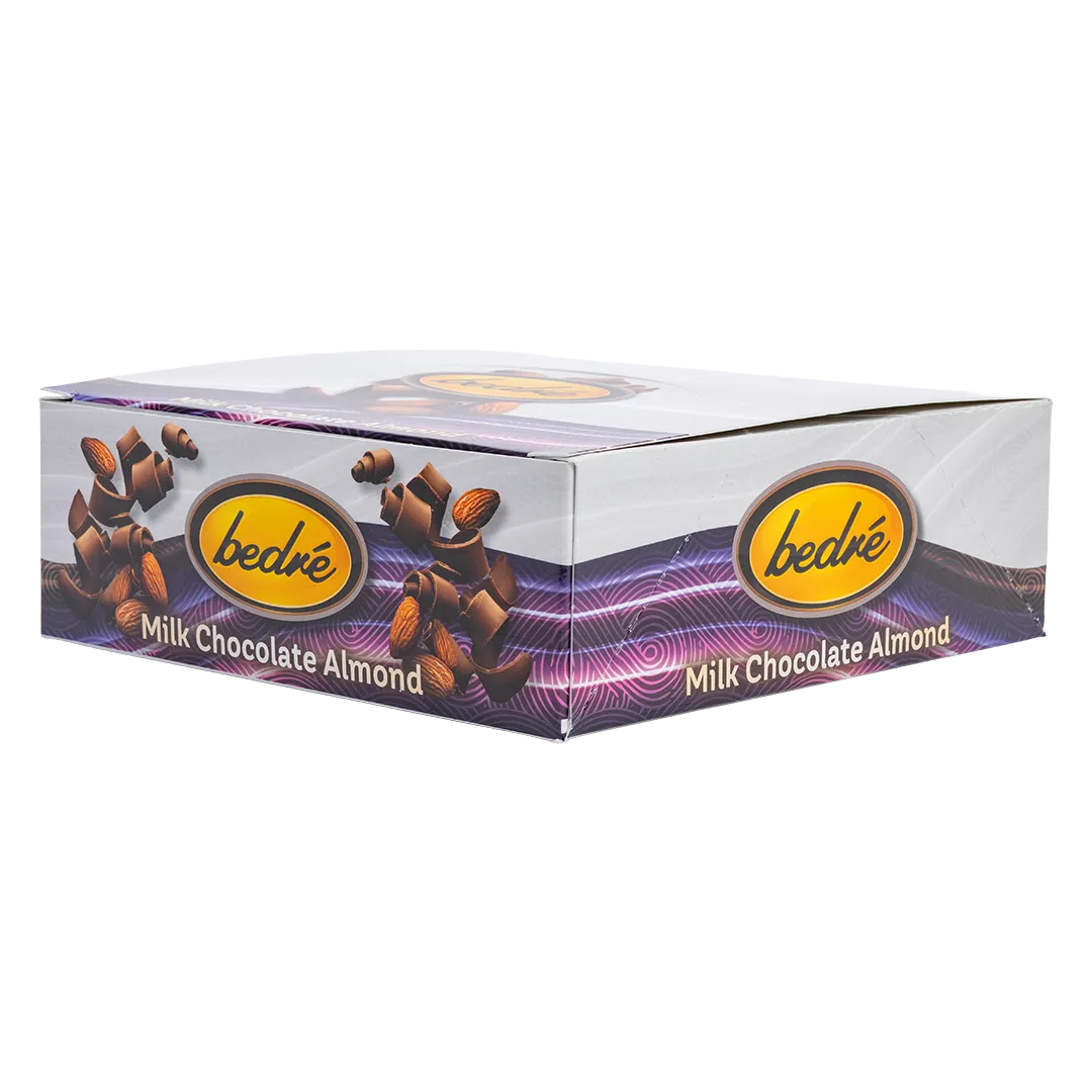 Bedré Fine Chocolate Milk Chocolate Almond Bar retail display box