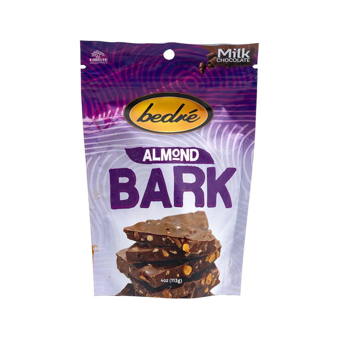 Bedré Fine Chocolate Milk Chocolate Almond Bark, front of package