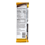Back of Bedré Fine Chocolate Milk Chocolate Caramel Bar showing nutrition facts