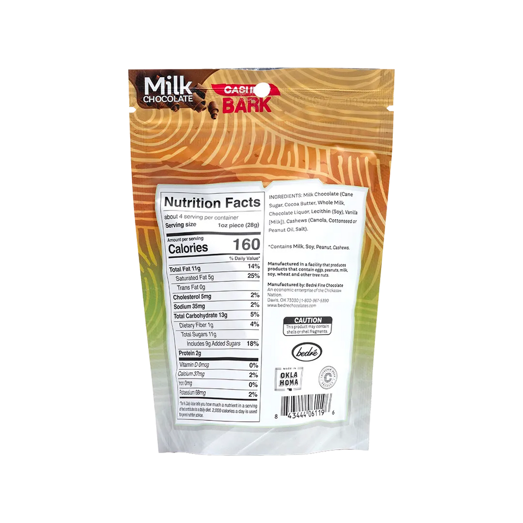 Bedré Fine Chocolate Milk Chocolate Cashew Bark, nutrition facts and ingredients