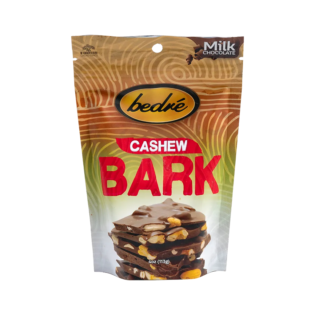 Bedré Fine Chocolate Milk Chocolate Cashew Bark, front of package