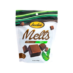 Bedré Fine Chocolate Milk Chocolate Mint Melts bag, 6.4oz pouch front view