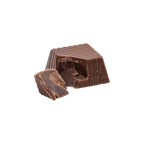 Bedré Milk Chocolate Mint Melts piece broken open showing mint fudge filling