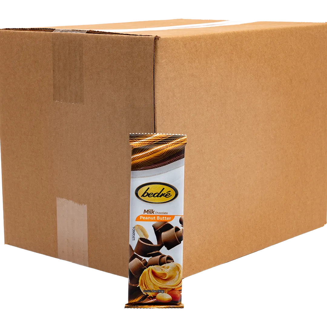 Bedré Fine Chocolate Milk Chocolate Peanut Butter Bar with 24-count bulk case