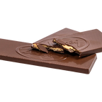 Unwrapped Bedré Fine Chocolate Milk Chocolate Peanut Butter Bar showing filling