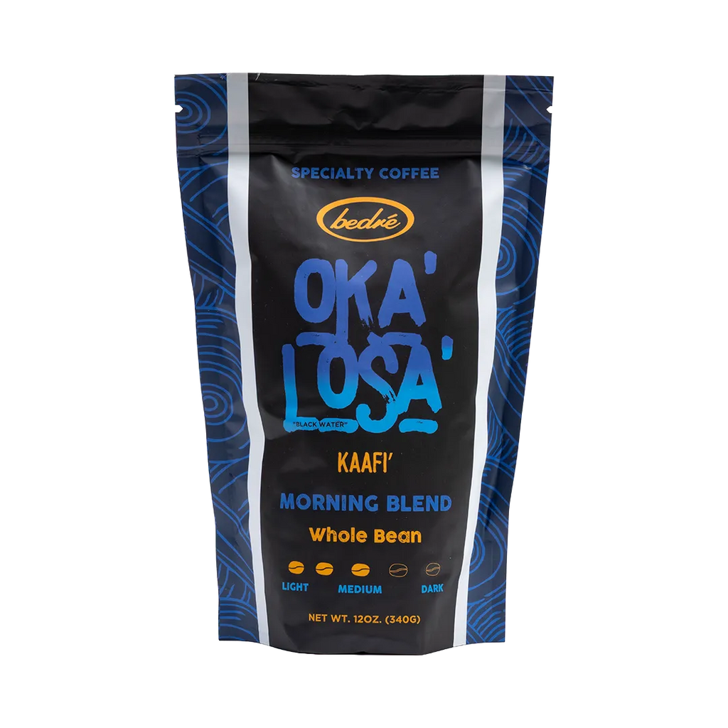 Bedré Fine Chocolate Oka'Losa Morning Blend whole bean coffee bag