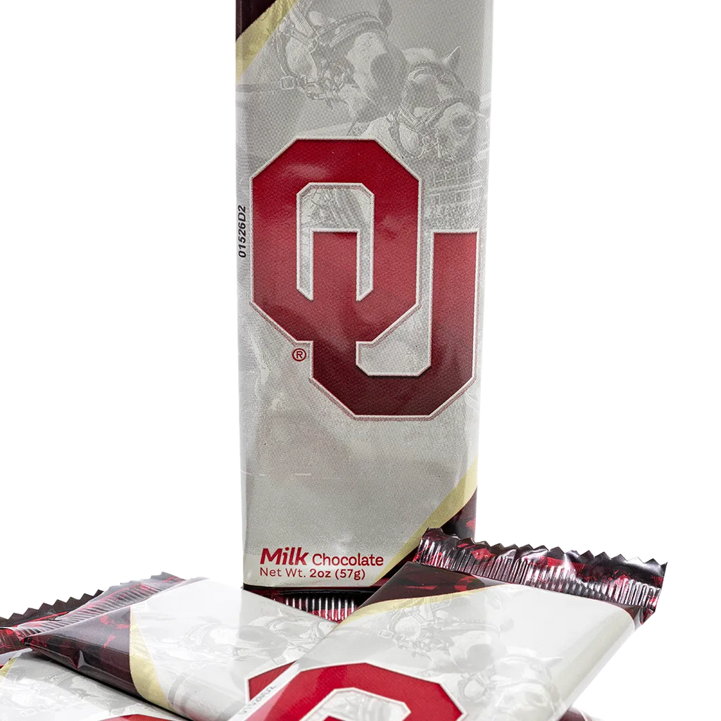 Bedré Fine Chocolate OU Bar, University of Oklahoma branded milk chocolate bar