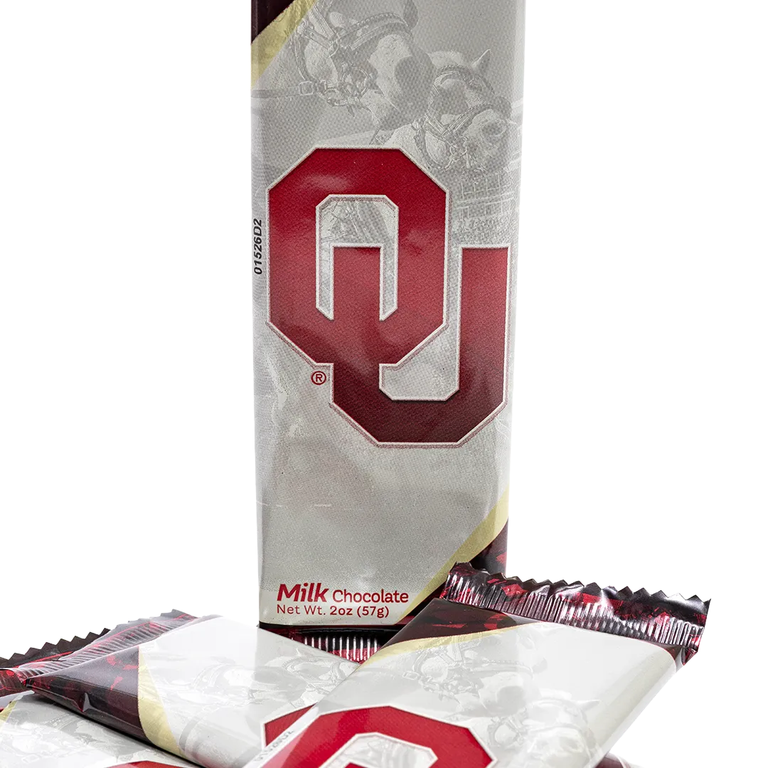 Bedré Fine Chocolate OU Bar, University of Oklahoma branded milk chocolate bar
