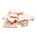 Bedré Fine Chocolate Peppermint Bark, white fudge pieces with peppermint bits