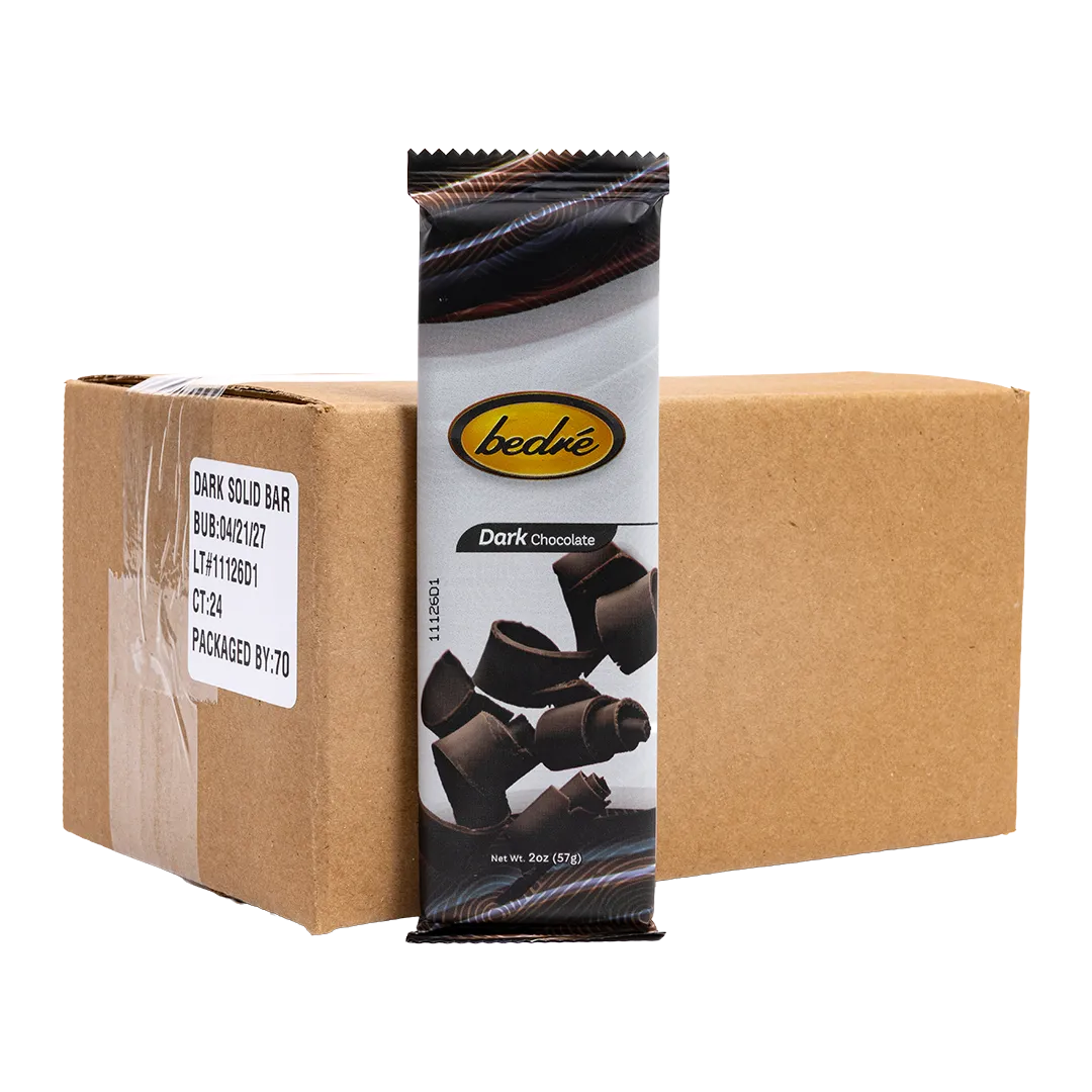 Bedré Fine Chocolate Solid Dark Chocolate Bar with 24-count bulk case