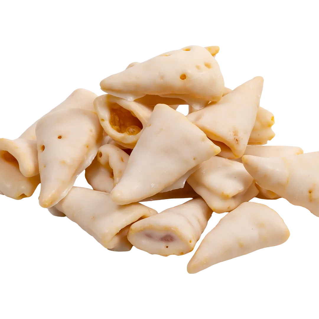 Pile of Bedré Fine Chocolate white fudge-coated corn twists out of the package